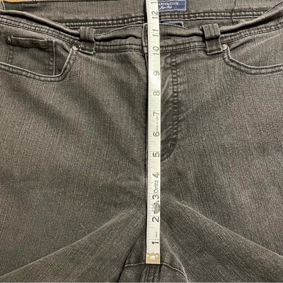 Charter Club Women’s Black High Waist Denim Curvy Slim Jeans Pants Size 16 Short - Picture 7 of 9